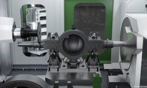 Truck rear axle machining