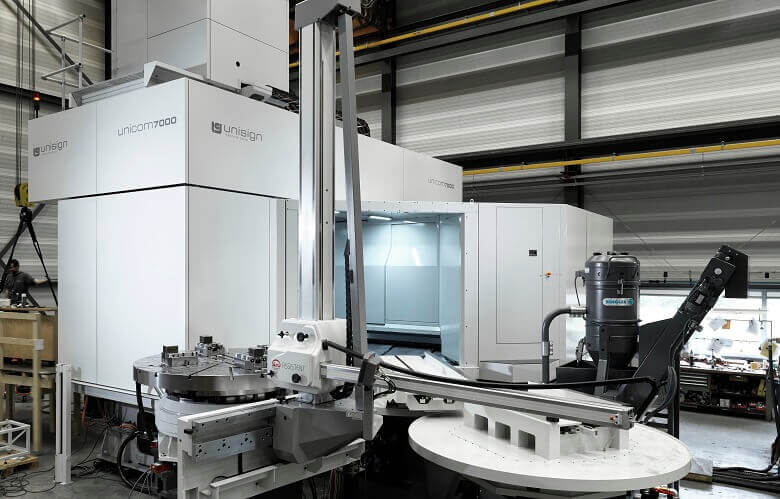 UNICOM7000 CNC Machine | Pallet changer for high output | Precision cnc machining | unisign.com