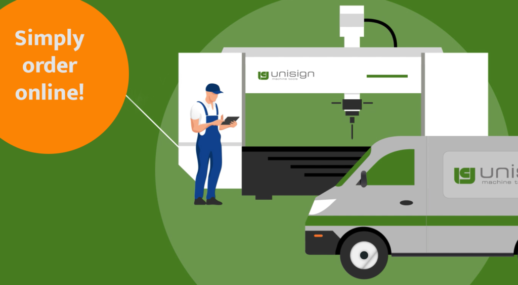Online ordering of spare parts and services for Unisign CNC machines